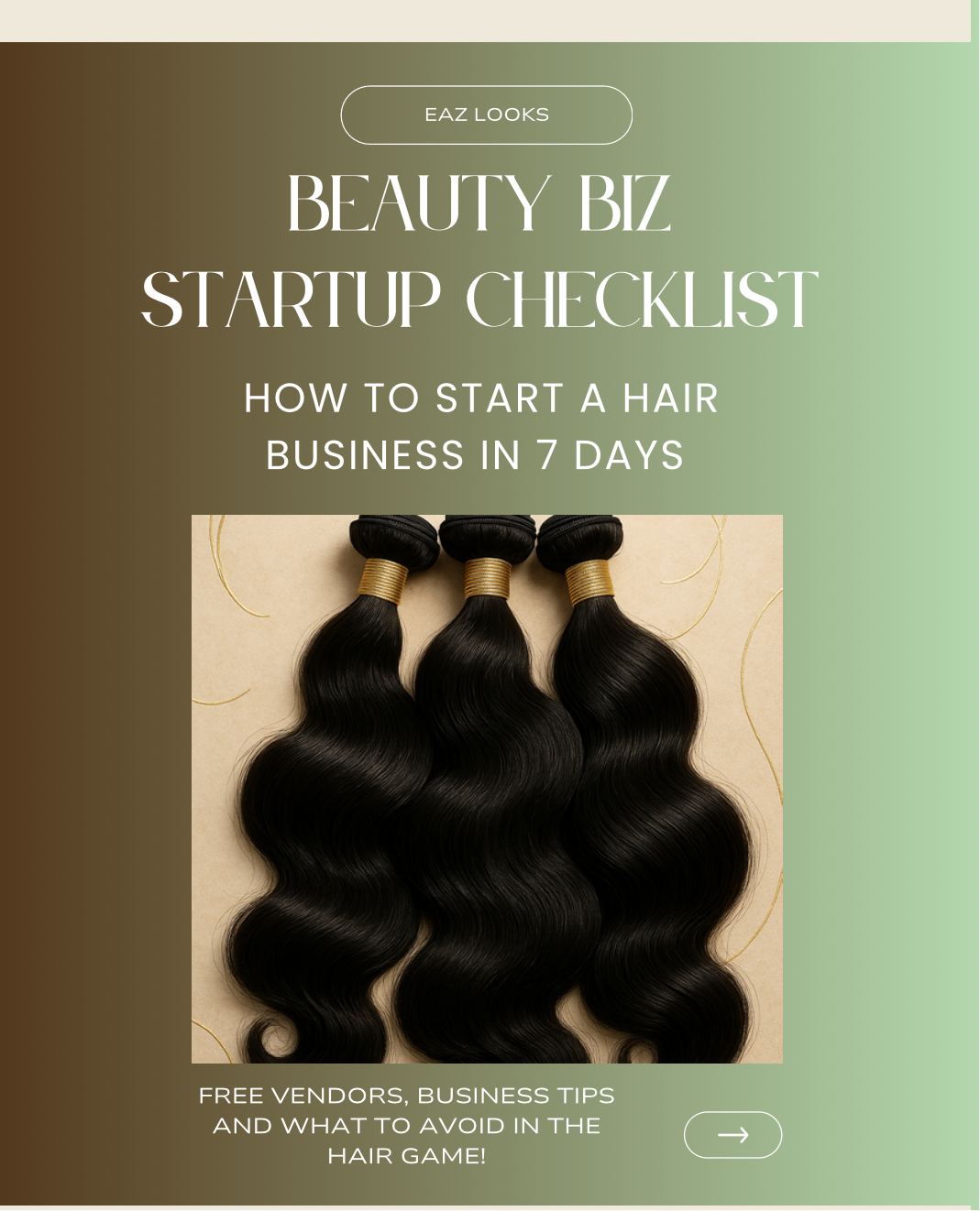 How To Start A Hair Business in 7 Days ebook with FREE VENDOR